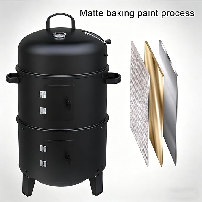 Charcoal Roast Duck Oven with Observation Window Steel Barbecue Grill with Various Accessories 360° Even Heating Triangular Stability for Roasting Duck, Turkey, Lamb, Pork, and Poultry