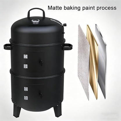 Charcoal Roast Duck Oven with Observation Window Steel Barbecue Grill with Various Accessories 360° Even Heating Triangular Stability for Roasting Duck, Turkey, Lamb, Pork, and Poultry