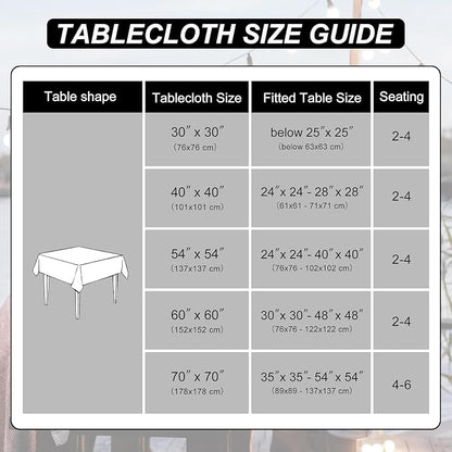 DWCN Square Tablecloth - 40 x 40 Inch - Waterproof Stain and Wrinkle Resistant Washable Table Cloth, Decorative Fabric Table Cover for Kitchen Dining Room Party and Outdoor Use, Grey