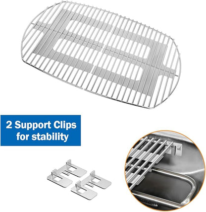 Stanbroil Solid Rod Stainless Steel Grill Cooking Grates for Weber Q300, Q320, Q3000, Q3100, Q3200 Series Gas Grill, Replacement Parts for Weber 7646
