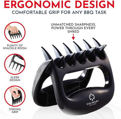 Meat Shredder Claws – Bear Claws Meat Shredder for Pulled Pork, Chicken and Beef, Heat Resistant Plastic Meat-Claws for Shredding, Ergonomic Grip, Dishwasher Safe BBQ Tool
