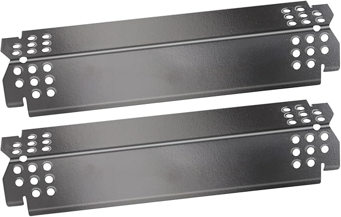 Hongso 14 9/16" Porcelain Steel Heat Plates Replacement Parts for Nexgrill, 720-0864, 720-0864M, 720-0830H Gas Grill and Other Grill Models,Heat Shield Tent, Burner Cover, Flame Tamer, PPC005 (2-Pack)
