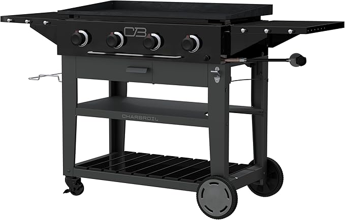 Charbroil 36" Performance Series Propane Gas Griddle with Cart 4 Burner Flat Top Grill, Black 463259124