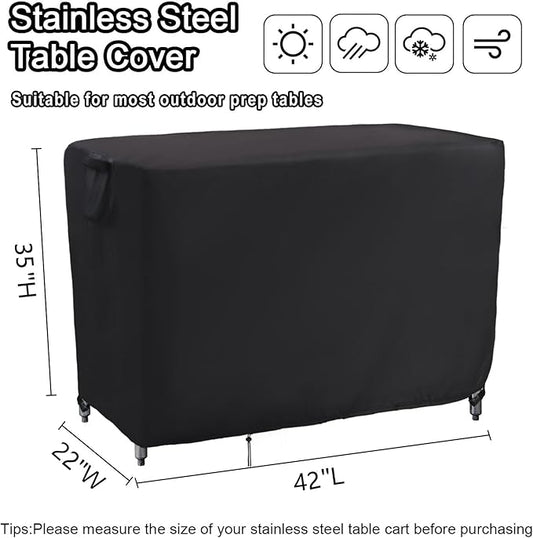 Kingling Outdoor Table Cover 42 Inch, Waterproof Prep Table Covers Bar Table Protection Cover for Patio Table/Furniture - 42''L x 22''W x 35''H