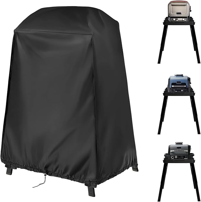 Grill Cover for Ninja Woodfire Outdoor Grill/Pizza Oven with Stand, Fits Ninja Smoker Grill OG701 OG751 Nin-ja Woodfire Pro XL Outdoor Grill OG951, for NinjaOven OO101, 34" W x 26" D x 45" H