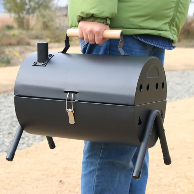 Portable Charcoal Grill with, Small Tabletop Barbecue Grill for Outdoor Camping Backyard Party BBQ Cooking, Extra Thick Steel & Heavy Duty, Innovative Design & Easy Assembly