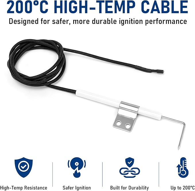 Hisencn Grill Ignitor Wire Kit Ignition Electrode Replacement Parts for Home Depot Nexgrill 4/5 Burner 720-0888 720-0888N, 720-0830H 720-0830D, 720-0896B, 720-0898 Gas Grill, with Screws
