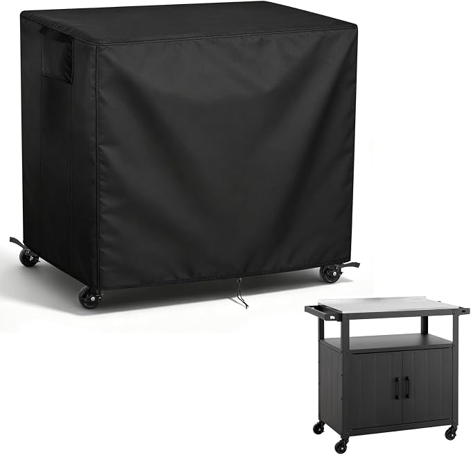 TheElves Table Cover 43"x20"x32" for Feasto IWDOO Polar Aurora Grill Cart | Waterproof Dustproof Weather Protection Outdoor Table Cover for Prep Table, Side Table, Grill Cart, Bar Cabinet, Dining Table