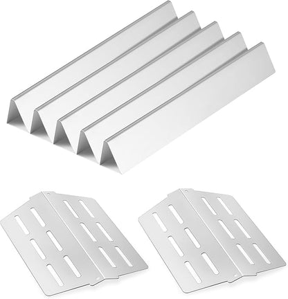 VEVOR Flavorizer Bars and Heat Deflectors, 17 inch Grill Replacement Part, for Weber Genesis 300 Series Grills, Including E310 E320 E330 S310 S320 S330, Stainless Steel Thicker Heat Plate, 7 Pack