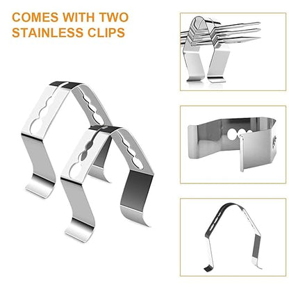 2 Pack Replacement Part for Camp Chef Meat Probes, Smoker Grill Temperature Sensor, Pellet Grills Accessories with Stainless Steel Probe Clip 2 PCS