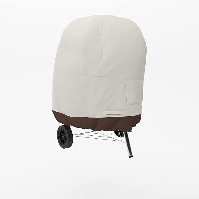 Amazon Basics Weather Resistant Kettle Grill Cover, Durable Polyester Fabric, Secure Straps, 26.5 x 36 inches