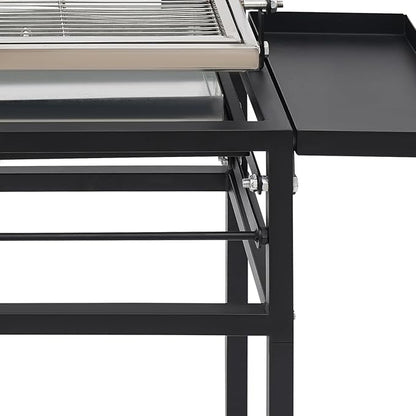 Portable Charcoal Flip Grill, 360° Rotating Outdoor BBQ Grill, Steel Flipping Barbecue Grills, Cooking Grill with Removable Tray Suit for 8 People Camping Picnic Yard Party