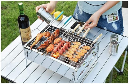 IRYZE Portable Charcoal Grill BBQ Grill Barbecue Home Charcoal Grill Small Outdoor Camping Charcoal Grill Tool Indoor Home BBQ Stove BBQ Grill for Outdoor