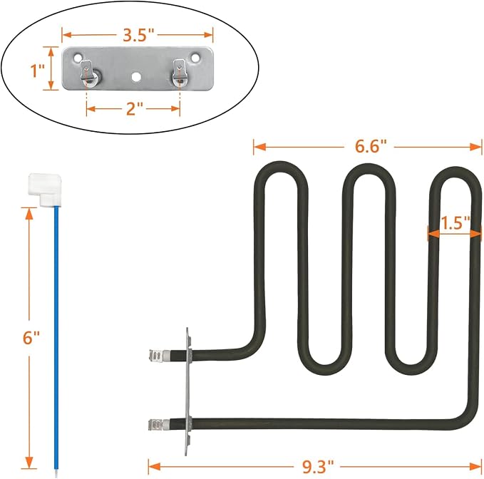800 Watts Smoker Heating Element Kit Rplacement Part for Masterbuilt and Char-Broil Digital Electric Smokers, Model 9907090033 or FDES30111 | 120V, Replace Part 9907090033 FDES30111, Fit for 20070110 14202004 etc, with 2 Wires 1 Gasket 2 Nuts 2 Screws ...
