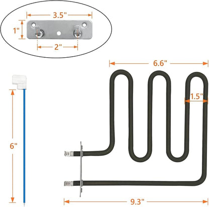 800 Watts Smoker Heating Element Kit Rplacement Part for Masterbuilt and Char-Broil Digital Electric Smokers, Model 9907090033 or FDES30111 | 120V, Replace Part 9907090033 FDES30111, Fit for 20070110 14202004 etc, with 2 Wires 1 Gasket 2 Nuts 2 Screws ...