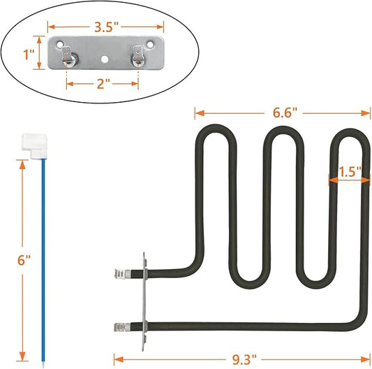 800 Watts Smoker Heating Element Kit Rplacement Part for Masterbuilt and Char-Broil Digital Electric Smokers, Model 9907090033 or FDES30111