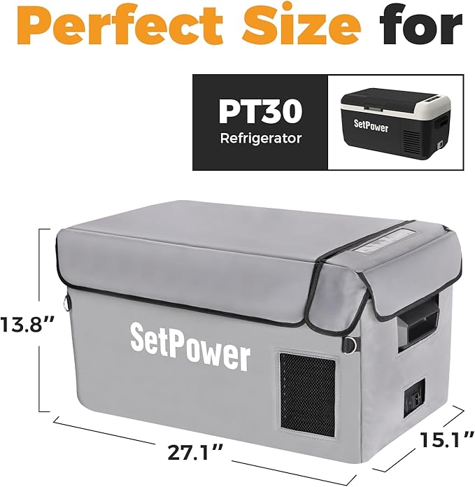 Setpower Insulated Protective Cover for PT30/RF30 Portable Refrigerator,12 Volt Portable Car Refrigerator Cover