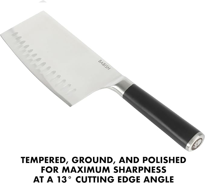 Babish 6.5-Inch Forged Cleaver Knife – High-Carbon 1.4116 German Steel Full Tang Kitchen Knife for Heavy-Duty Chopping and Slicing