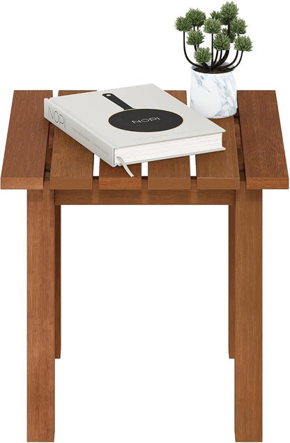Furinno TIOMAN Patio Table, Outdoor Side Table, Patio End Table, Coffee Table in Teak Oil, for Patio, Garden, Porch, Natural