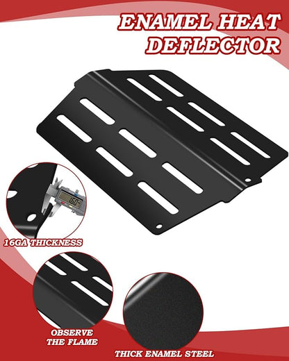 17.5 inch Flavorizer Bars and 13 1/4 inch Heat Deflector Replacement for Weber Genesis 300 310 320 330 Series Grill Parts with Front Control