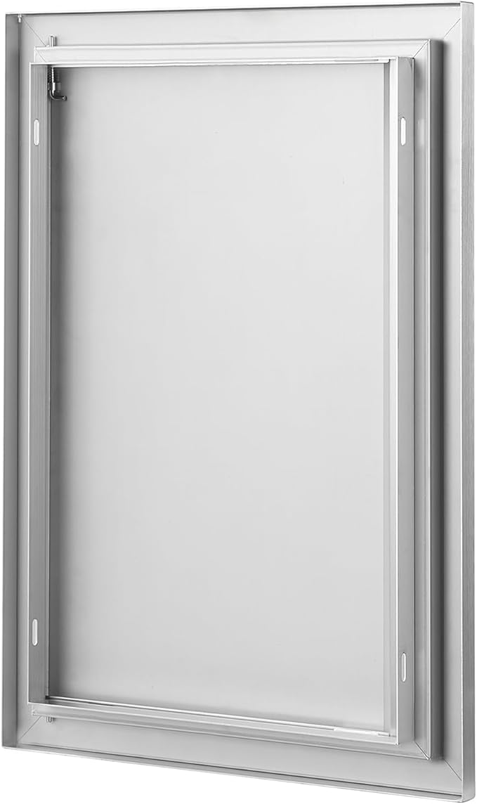 VEVOR BBQ Access Door, 17W x 24H Inch Single Outdoor Kitchen Door, Stainless Steel Flush Mount Door, Wall Vertical Door with Recessed Handle, for BBQ Island, Grilling Station, Outside Cabinet