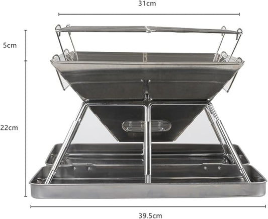 Charcoal Grill Stainless Steel Barbeque Grill Portable Camping Grill for Backpacking Hiking Travel Picnic BBQ Grill