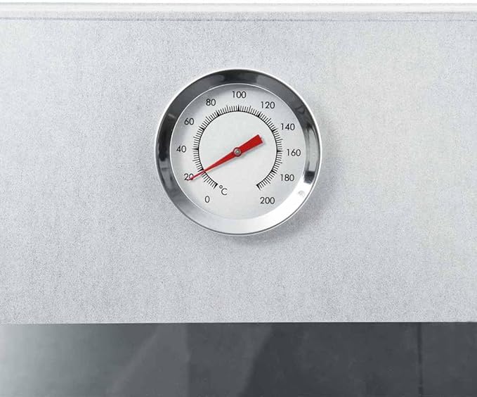 Vertical BBQ Smoker with Thermometer and Glass Window, 32.7" Tall Outdoor Charcoal Smokehouse for Meat, Fish, Sausage, Includes 2.2 lb Wood Chips and 12 Hooks