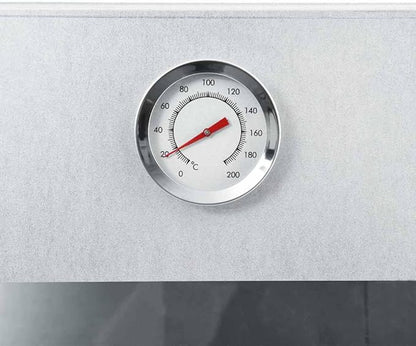 Vertical BBQ Smoker with Thermometer and Glass Window, 32.7" Tall Outdoor Charcoal Smokehouse for Meat, Fish, Sausage, Includes 2.2 lb Wood Chips and 12 Hooks