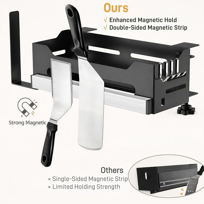 Blackstone Caddy, Griddle Caddy for Blackstone 22/28/36 Inch Griddles, Space Saving Grill Storage Organizer with Paper Towel Holder & Magnetic Tool Holder
