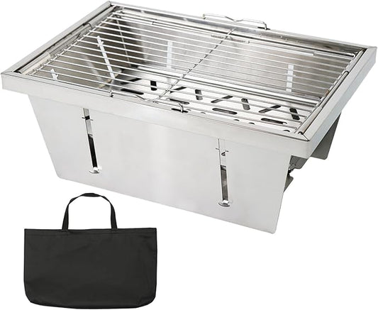 Barbecue Charcoal IGT Grill, Folding Stainless Steel Instant Setup Charcoal Grill For IGT Table, Portable BBQ Tool Kits For Outdoor Camping Hiking
