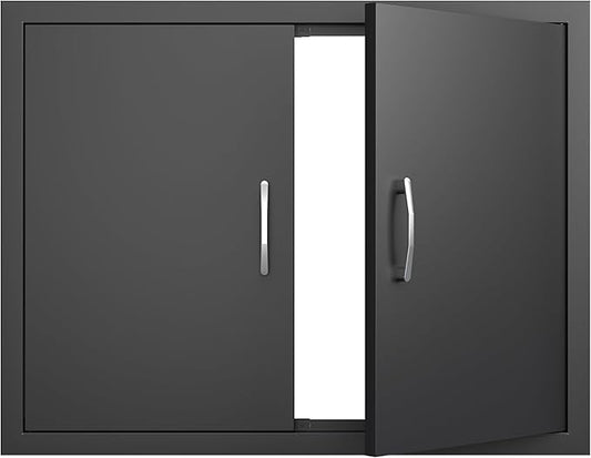 BBQ Outdoor Kitchen Doors Inch Double BBQ Access Door,Rust-Proof Access Door for Outdoor Kitchen, BBQ Island,Grilling Station (31" x 24")