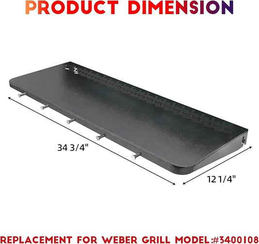 DELSbbq Folding Front Shelf for Weber Searwood 600 XL Pellet Grills, Heavy-Duty Steel Table, Foldable Prep & Storage Station for Weber Searwood 600 XL Accessories