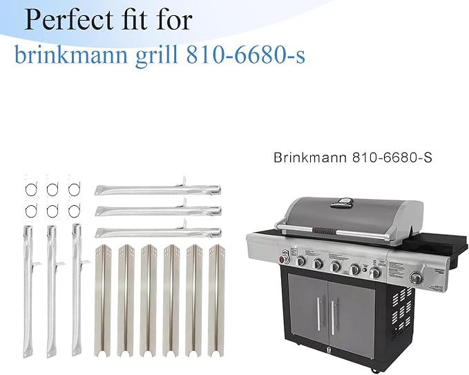 S994D1 (6-Pack) S140H1 (6-Pack) Stainless Steel Heat Plate and Burner for kenmore grill replacement parts for Brinkmann 810-6680-S