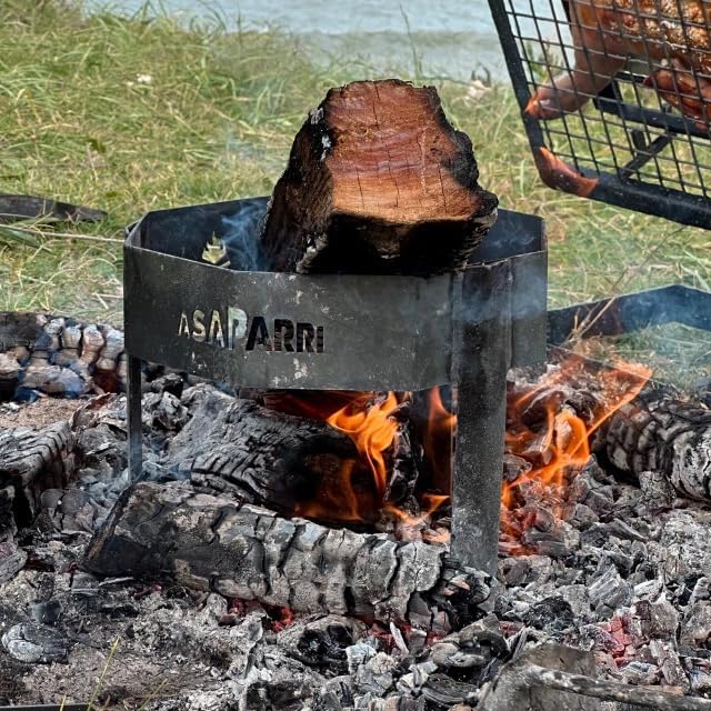 Heavy duty Iron Cross Argentinian asador grill Made in Argentina - Premium Argentine Grill - Parrilla Asado - Fully disassembled (Grill + Brazier + Iron Griddle)
