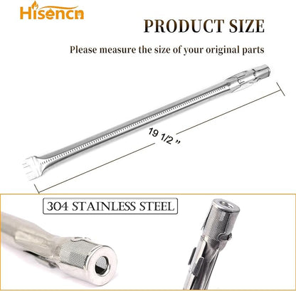 Hisencn 19.5 inch Grill Burner for Weber Genesis 300 Series (2011-2016) with Front Control Panel, Burner Tube for Genesis E310 E320 E330 S310 S320 S330, Part for Weber 62752, 304 Stainless Steel