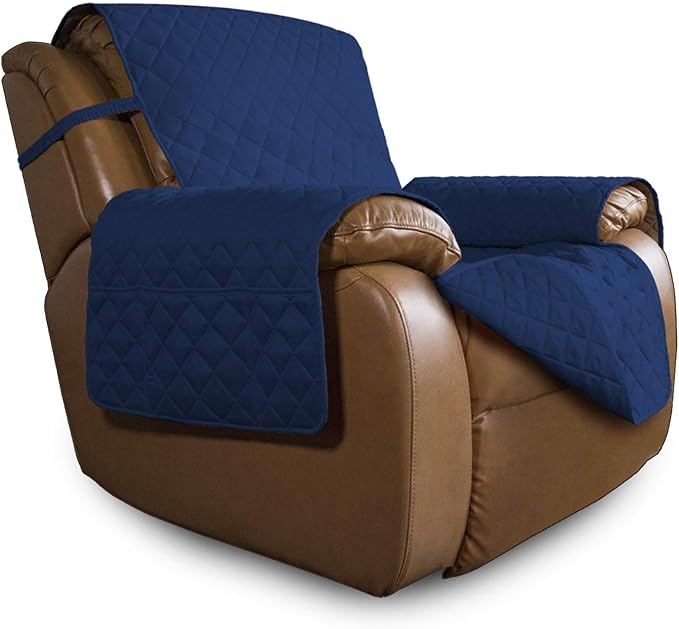 Easy-Going Reversible Couch Cover, Oversized Recliner, Navy/Navy | Machine Washable Slipcover For Dogs, Water Resistant Furniture Mat For Living Room, Non-Slip Sofa Cover, Pet Friendly