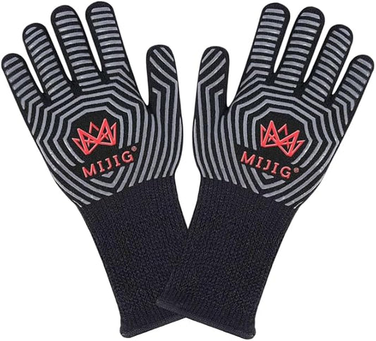Extreme Heat BBQ Grilling Gloves with Non-Slip Silicone Grip Design (EN407 Lab Certified)