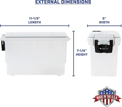 Sheffield Ammo Box Made in USA, Stackable Lockable Ammo Storage Box, Frost | 2 Pack Lockable Storage Box, Water and Dust Resistant Dry Box, Secures Hunting Gear, Gun Accessories, Supplies, and Bullets