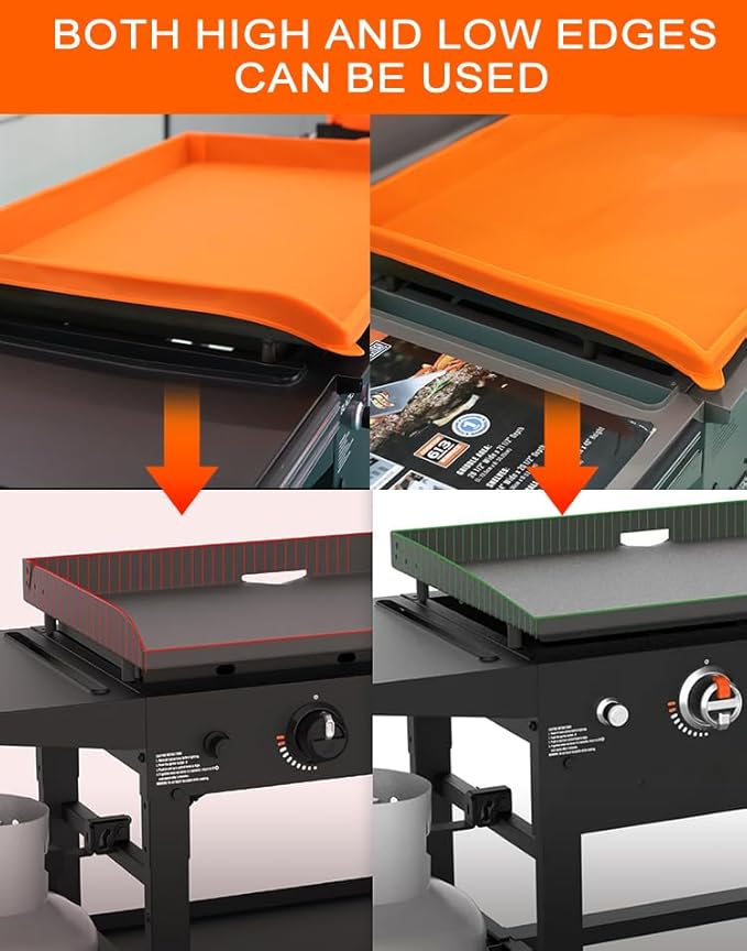 36in Premium Silicone Griddle Cover Mat for Blackstone Griddle 36 Inch - Hermetic Protection from Rust & Debris All Year, Fits All Blackstone 36 Inch Models - Food Grade Silicone（Orange）