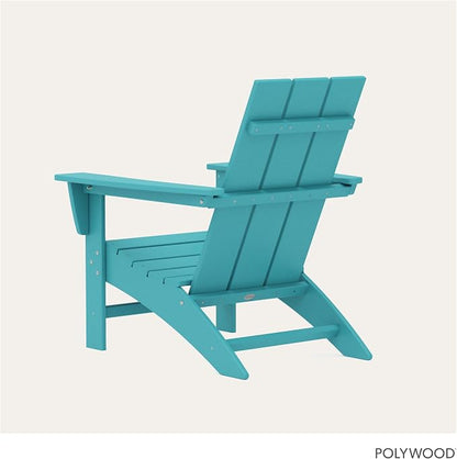 POLYWOOD Modern Adirondack Chair – All-Weather Outdoor Lawn Adirondack Chairs – HDPE, Fade-Resistant & Durable Outdoor Furniture – For Patio, Deck & Fire Pit Chairs – Aruba