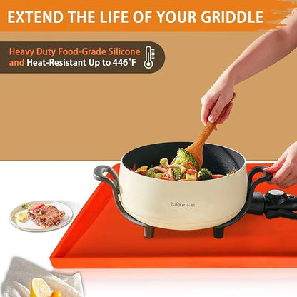 Silicone Protective Mat Cover for Blackstone Griddle Cover 28 Inch, Full Coverage Heavy-Duty Outdoor Food Cooking Replacement Accessory with Seamless Surface Protection for All Season (28 Inch)