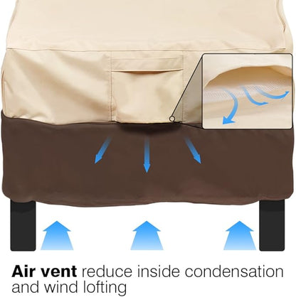 Vailge Patio Chair Covers, Lounge Deep Seat Cover, Heavy Duty and Waterproof Outdoor Lawn Patio Furniture Covers (4 Pack - Large, Beige & Brown)