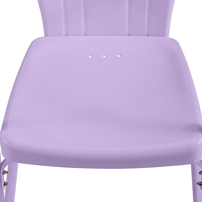 Crosley Furniture Tulip 5-Piece Outdoor Dining Set for 4, Vintage Retro Metal Round Patio Table and Chairs, Lavender Gloss/White Satin