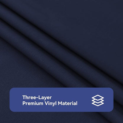 Romanstile 100% Waterproof PVC Tablecloth, Rectangle Oil Spill Proof Stain Resistant Vinyl Table Cloth, Wipe Clean Plastic Table Covers for Kitchen/Dining/Parties - 60 x 102 Inch, Navy Blue
