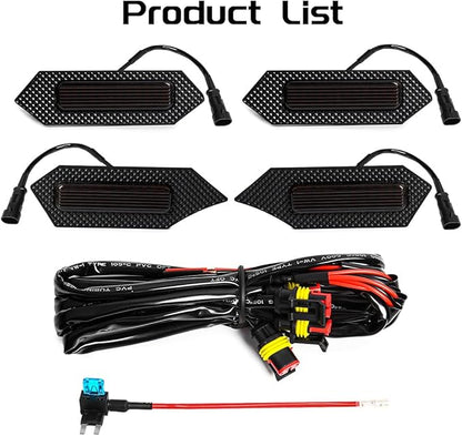 Grill Light For Tacoma TRD Off-Road 2024 2025, Smoked Shell Red LED Front Grille Lights Fit For Tacoma Pre Runner/Sport