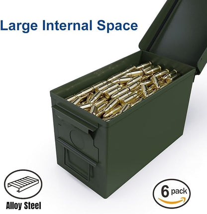 PATRON 30 & 50 Cal Ammo Can Metal Ammo Box Storage Crate Case for Shotgun Bullet Rifle Ammunition Waterproof (Black or Green)
