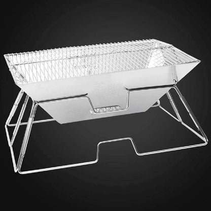 Portable Charcoal Grill, for Camping Cooking Stainless Steel Folding Grilling Stove for Travel