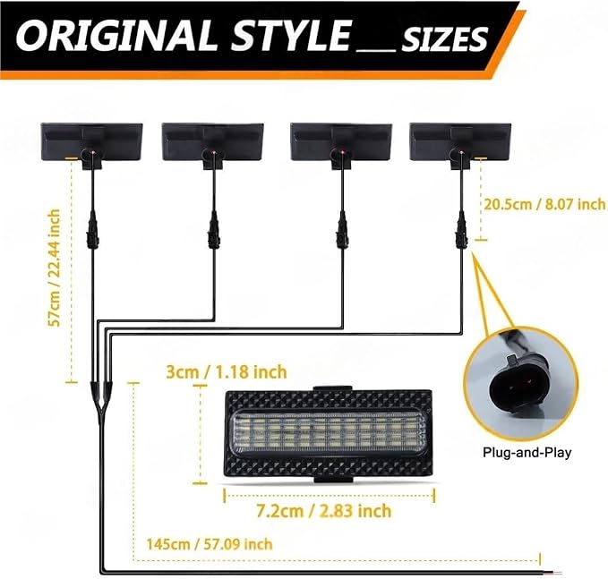 For Jeep Wrangler JL 2024 2025 Led Grill Grille Lights Front Bumper Daylights Daytime Running White Yellow Car Accessories 4pcs(LED White)