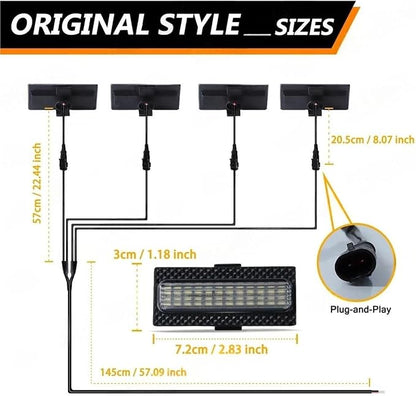 For Jeep Wrangler JL 2024 2025 Led Grill Grille Lights Front Bumper Daylights Daytime Running White Yellow Car Accessories 4pcs(LED White)