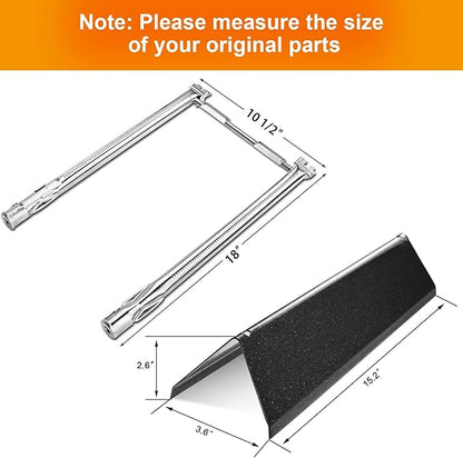 Hisencn 7635 Flavorizer Bars, 69785 Grill Burner for Weber Spirit I & II 200 with Front Control, Spirit E210 E220 S210 S220, for Weber 15.3 Inch Flavor Bars, 7642 Grill Igniter